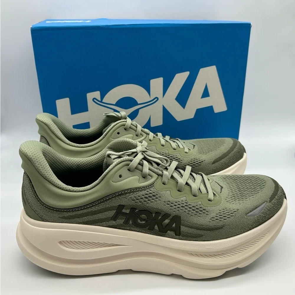 HOKA Bondi 9 Size 9.5D Green Running Shoes New In Box